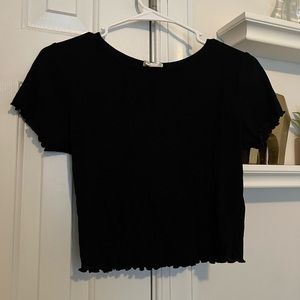 Black Tee Crop Top